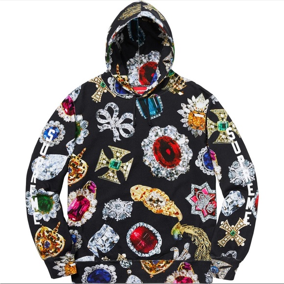 Supreme Jewels Hooded Sweatshirt Black Size M